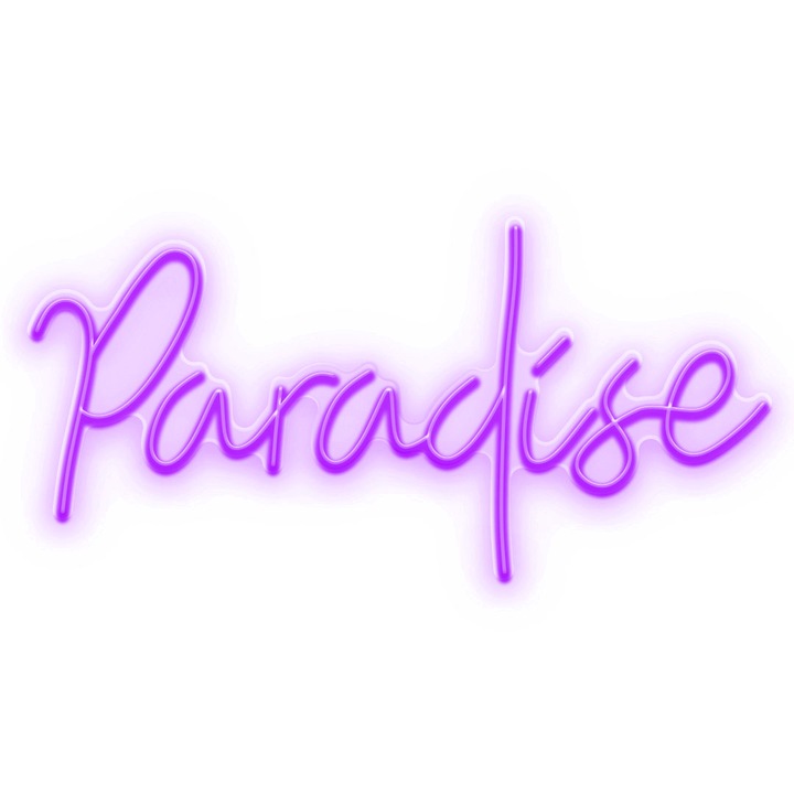 Semn Luminos LED Neon Paradise, Mov, 250x122x0.8cm