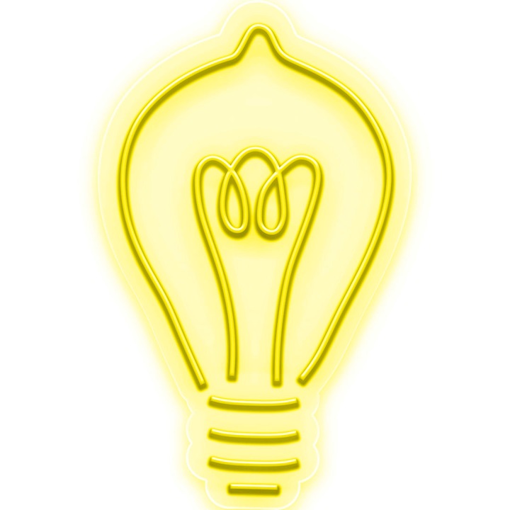 Semn Luminos LED Neon Bec, Galben, 19x30x0.8cm