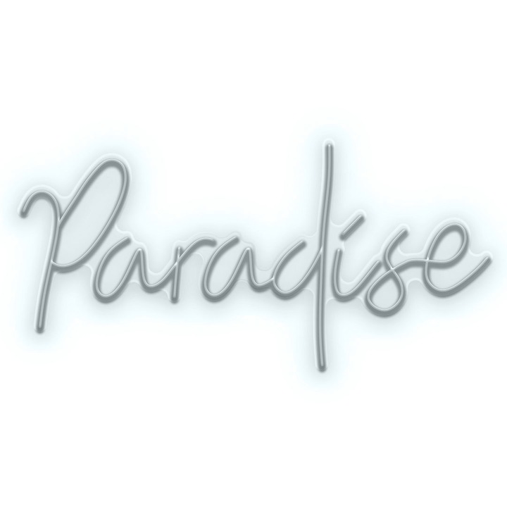 Semn Luminos LED Neon Paradise, Alb rece, 190x94x0.8cm