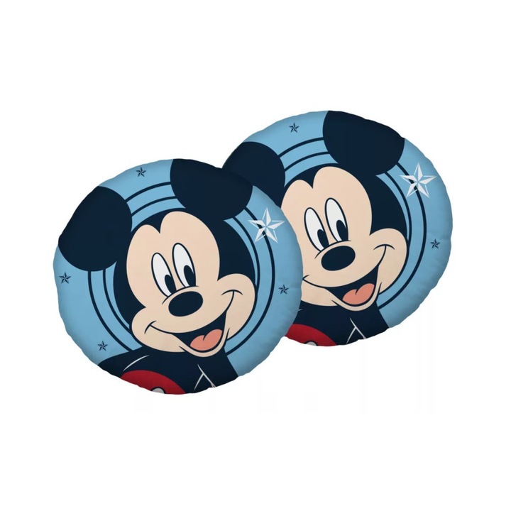 Perna multicolor cu doua fete, diametru 40 cm, Stars, Mickey Mouse, Disney