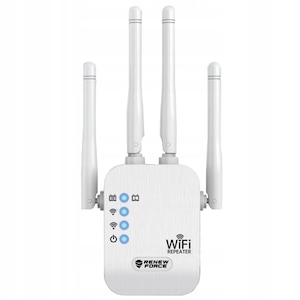 Amplificator Semnal Wireless, Renew Force, Range Extender Retea WiFi, Transfer pana la 1200Mbps, Retea 2.4G-5G, Conexiune WPA/WPA2, 4 Antene, Port LAN, Alb