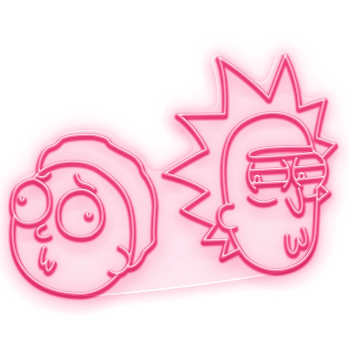 Semn Luminos LED Neon Rick & Morty, Rosu deschis, x0.8cm