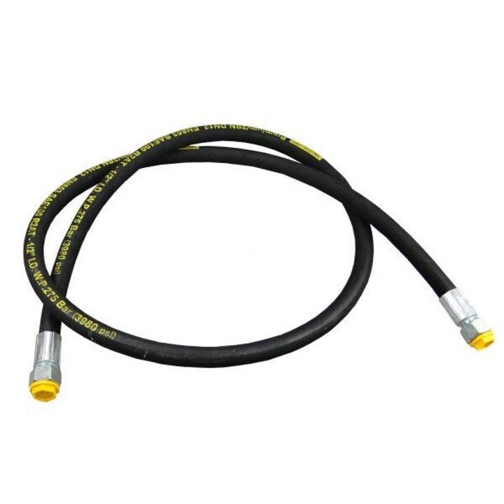 Furtun hidraulic, Warynski, 275 bar, M22x1.5, 2000mm, DN12-2SN, cu capace de protectie