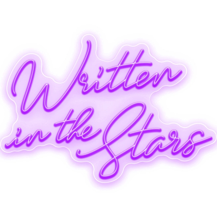 Semn Luminos LED Neon Written in the Stars, Mov, 185x125x0.8cm