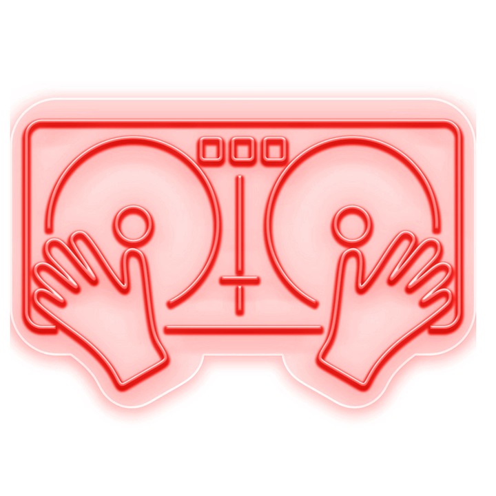 Semn Luminos LED Neon Platane, Rosu, 66x42x0.8cm