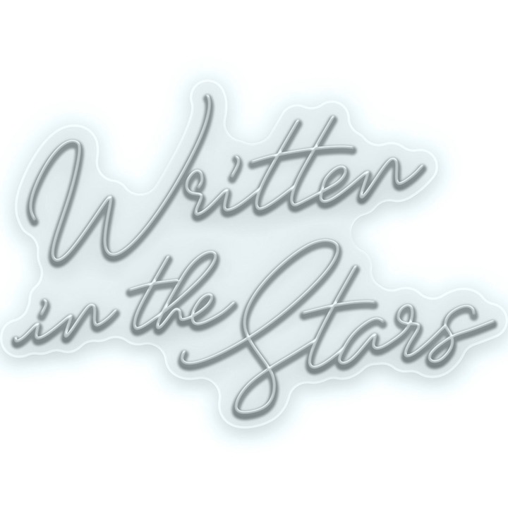 Semn Luminos LED Neon Written in the Stars, Alb rece, 185x125x0.8cm