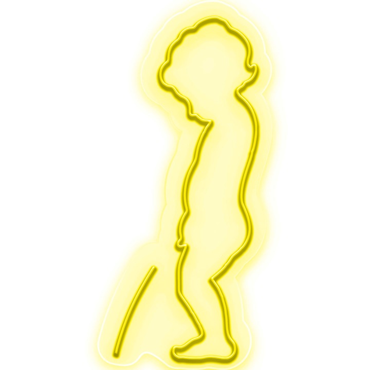 Светеща LED неонова надпис за дете, жълта, 14x25x0,8 см