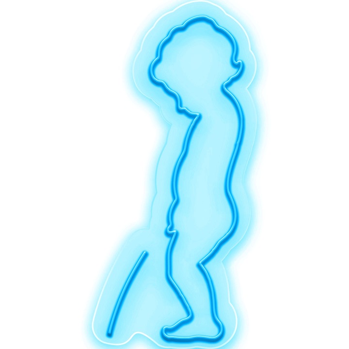 Semn Luminos LED Neon Copilas, Portocaliu, 26x55x0.8cm