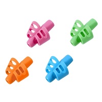 Set 4 suport corectare a pozitiei de scriere, pentru incepatori, prescolari, scolari sau chiar adulti, prindere creion, pix, silicon, Multicolor