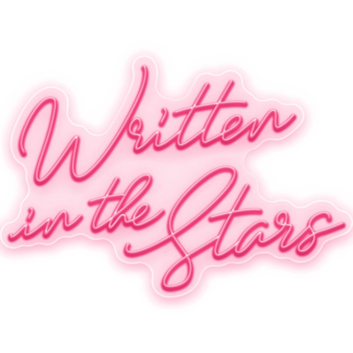 Semn Luminos LED Neon Written in the Stars, Rosu deschis, 74x51x0.8cm