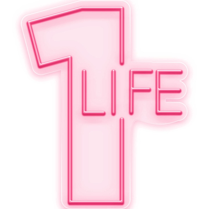 Semn Luminos LED Neon One Life, Rosu deschis, 75x60x0.8cm