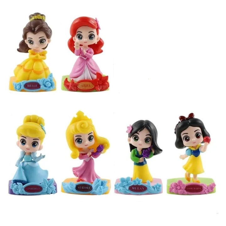 Set 6 Figurine Printese 2, multicolor, 9 cm