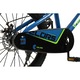 MTB kerékpár 20"-os kerekekkel, első/hátsó tárcsafékekkel, 1 sebességes, kék zölddel, Mountain Super Bike Velour Genius acél vázzal gyerekeknek 7/10 év - 110-140 cm között