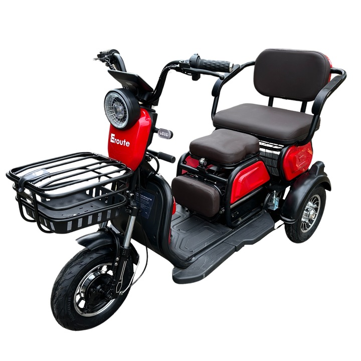Elektromos tricikli időseknek, Eroute ST-05 800W, piros, 25 km/h