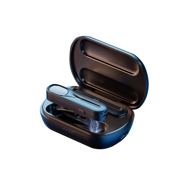 Microfon Lavaliera, Smart Stuffs, Wireless, Portabil, Functie de Inregistrare si Anulare Zgomot, Conexiune prin Telefon, Capacitate Baterie 120mAh, Negru, Model DX01