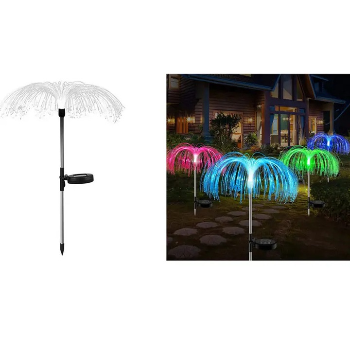 Lampa solara, pentru gradina, terasa sau balcon, stralucire delicata si calda, se aprind automat noaptea, rezistente la ploaie si la vant, instalare usoara, 54 cm - LUMIPALM