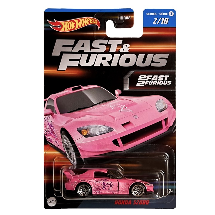 Masinuta metalica Hot Wheels, Fast & Furious Honda S2000, 1:64, Roz