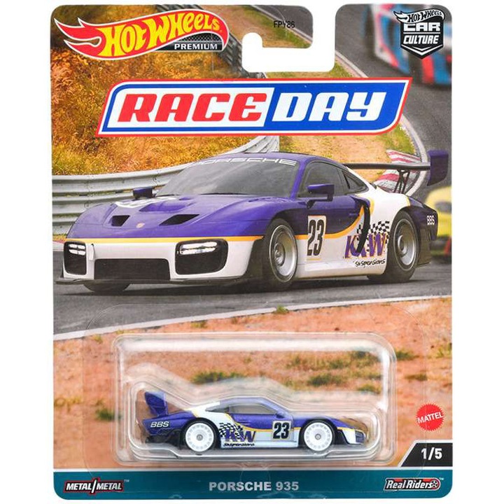 Премиум автомобил Hot Wheels, Race Day Mix 4, Porsche 935, 1:64, лилаво