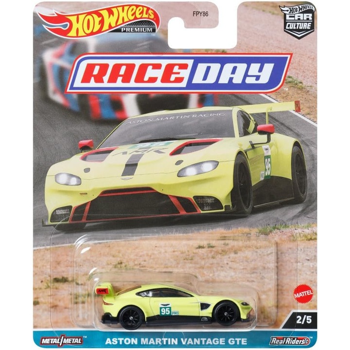 Премиум автомобил Hot Wheels, Race Day Mix 4, Aston Martin Vantage GTE, 1:64, зелен