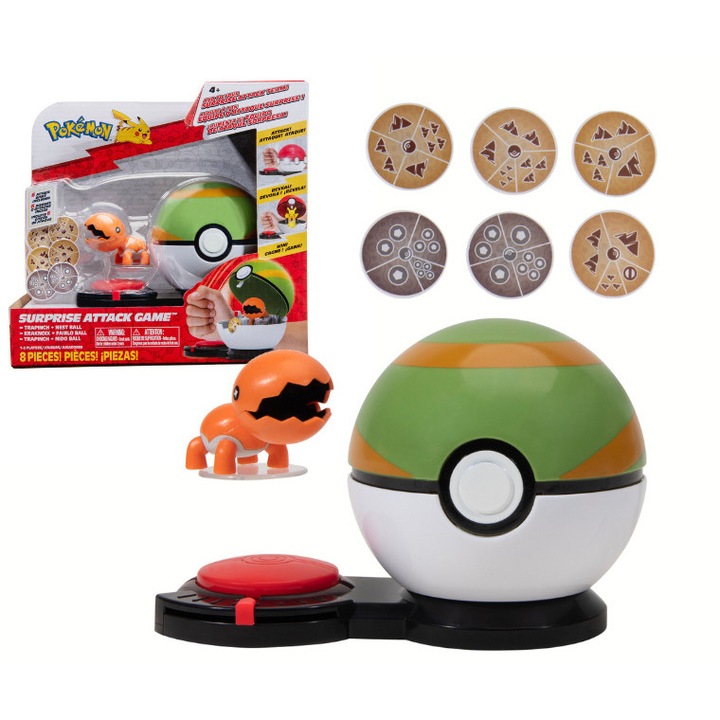 Joc Jazwares Pokemon SURPRISE ATTACK Trapinch, 4+ ani, Multicolor
