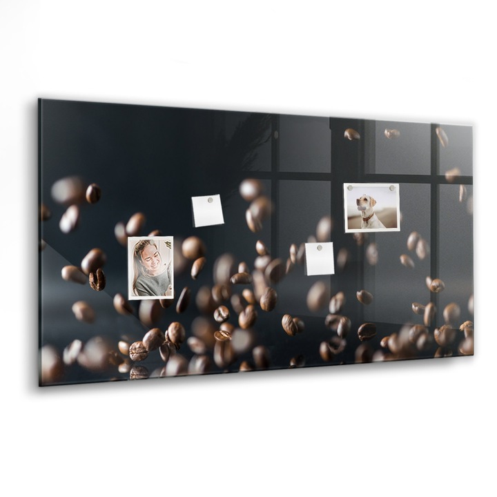 Tabla magnetica. Sticla. Boabe De Cafea. 120 cm x 60 cm. Multicolor. 00027613