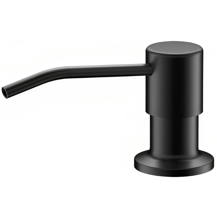 Folyékony szappan adagoló, Beépített, Egyszerű telepítés, Rozsdamentes acél, Matt fekete, 350 ml