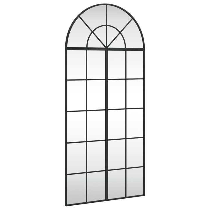 Стенно огледало vidaXL, Черно, 60x130 см, Арка, Желязо, 5.3 Kg
