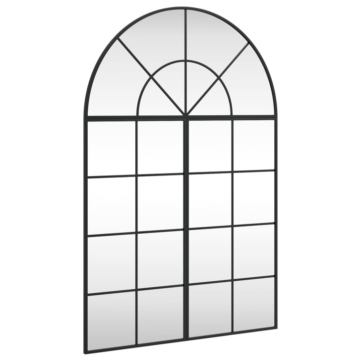 Стенно огледало vidaXL, Черно, 80x120 см, Арка, Желязо, 6.2 Kg