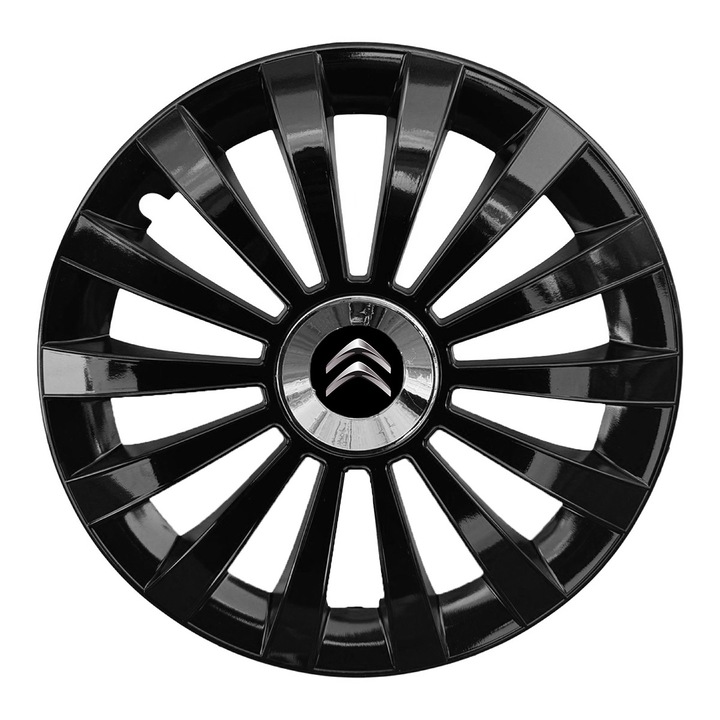 Set 4 Capace Roti AutoSSF ® R16, Potrivite Jantelor de 16 inch, pentru Citroen, Model MERIDIAN negru