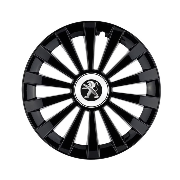 Комплект от 4 капачки AutoSSF® R15, подходящи за джанти 15 цола, за PEUGEOT, модел MERIDIAN черен