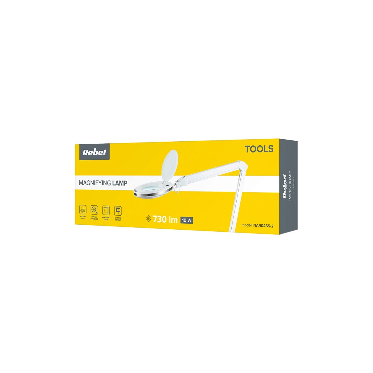 Лупа с led лампа, 5х, диаметър 5 инча, 10 W, стъклена леща, 730 lm ...