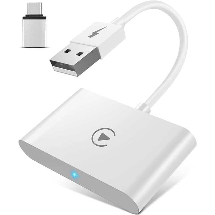 Модул Carplay безжичен, GEAKISO, Bluetooth, За автомобили със вграден Carplay, Бял