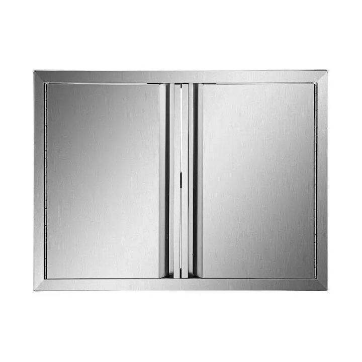Врата, За шкаф, неръждаема стомана, Сребрист, 78x60 см