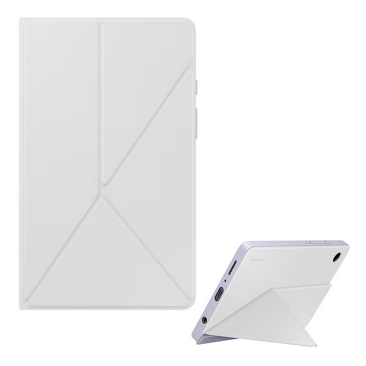 Tablet tok, kompatibilis, Samsung Galaxy Tab A9 LTE (SM-X115) / Galaxy Tab A9 WIFI (SM-X110) Samsung tok álló, bőr hatású (flip, oldalra nyíló, trifold, asztali tartó, mágneses) fehér, gyártói csomagolás
