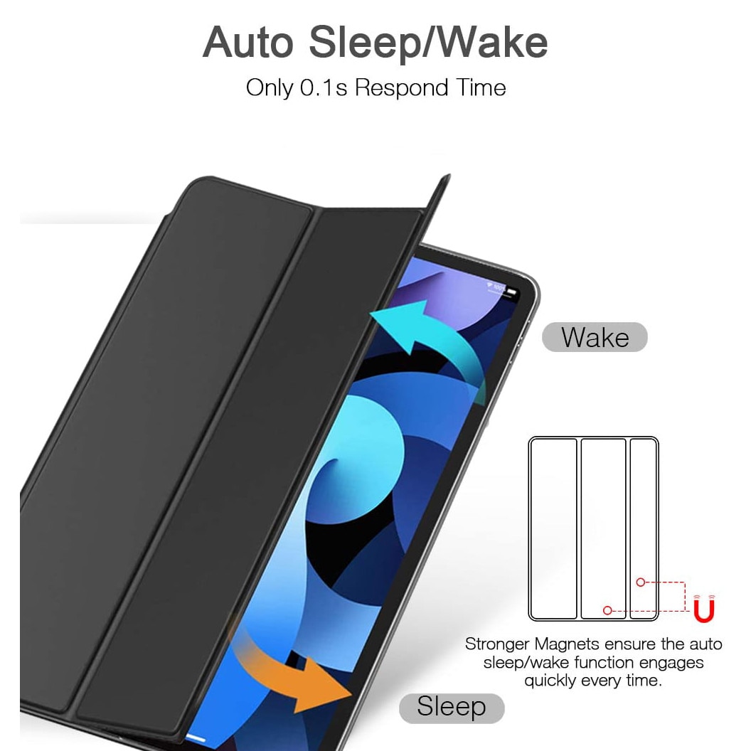 Husa Ultra Slim pentru Honor Pad 10, 12.1" (2025) - Silicon TPU, Smart Cover - Neagra