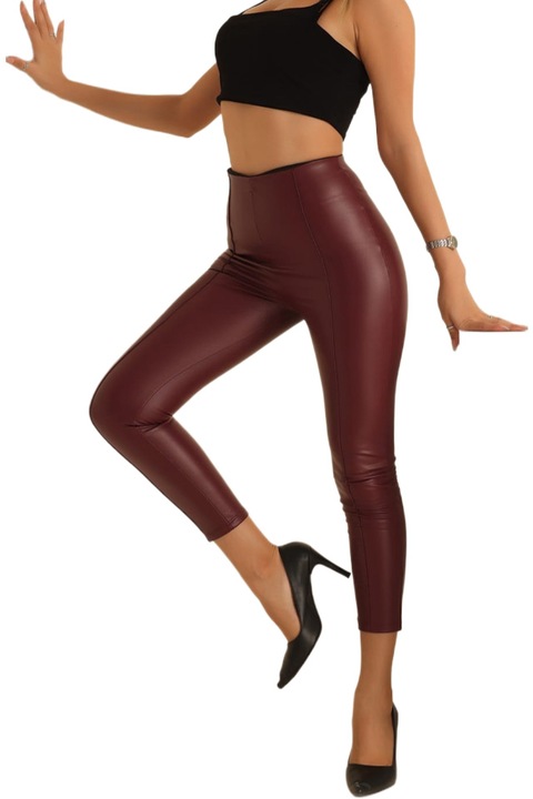 Клин от екологична кожа, дамски, Slim Fit, Original Dex, Бордо