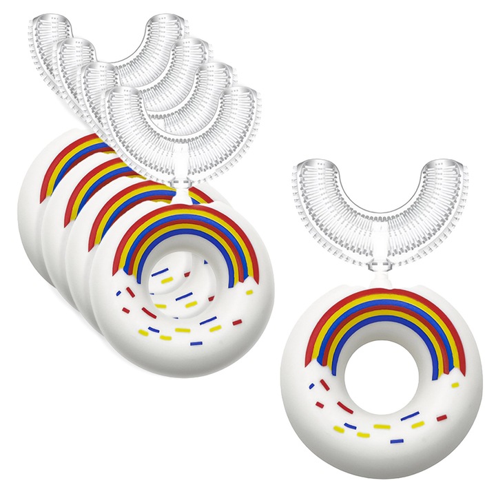 5 db-os Naimeed D1000 fogkefe szett, fehér, kör alakú U-alakú, 2-6 éves gyermekek számára