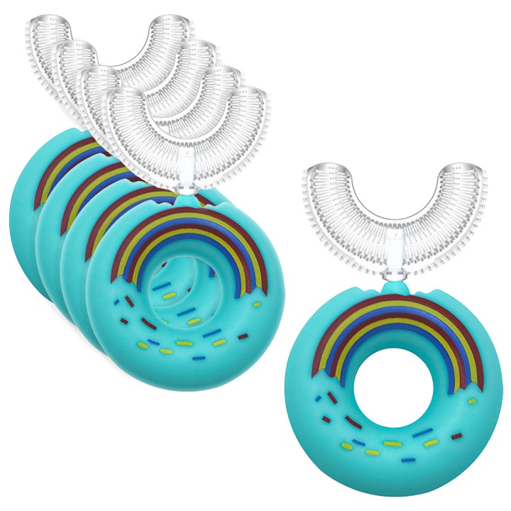 5 db-os fogkefe szett Naimeed D1000, kék, kör alakú U-alakú, 2-6 éves gyermekek számára