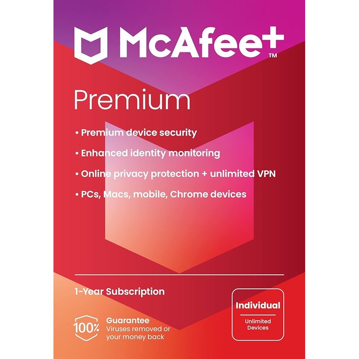 Licenta Antivirus Mcafee+ Premium Individual Security 1 An Electronica
