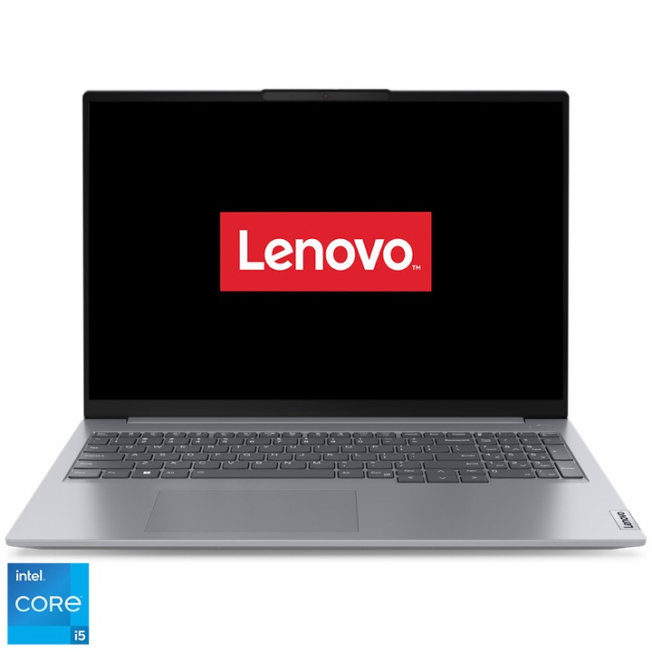 Laptop Lenovo ThinkBook 16 G6 IRL cu procesor Intel® Core™ i5-1335U pana la 4.6 GHz, 16", WUXGA, IPS, 32GB, 1TB SSD, Intel® Iris® Xe Graphics, No OS, Arctic Grey, 3y Courier or Carry-in