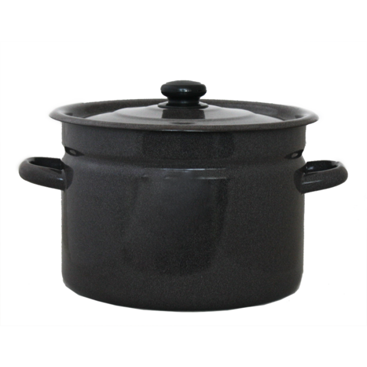 Cratita emailata RAKI, 9L otel carbon, cu capac