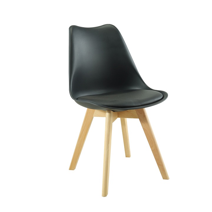 Scaun de sufragerie Leziter Silla in negru