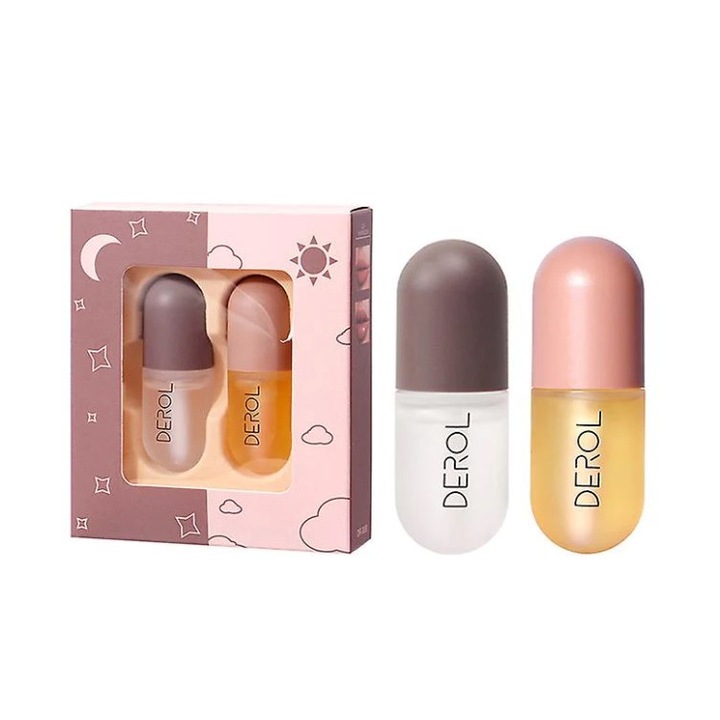 2 db-os Derol volume balzsam készlet, fényes és hidratáló, ajakfeltöltés, 2x5,5 ml