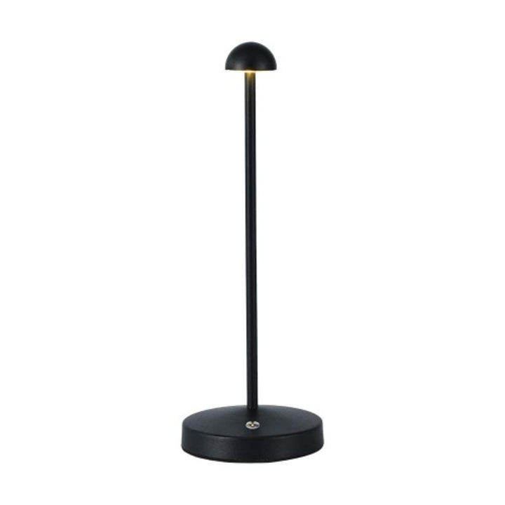 Lampa de masa led cu touch V-TAC, reincarcabila cu 3 moduri de iluminare, 105x295mm, 1.6W, USB, Negru