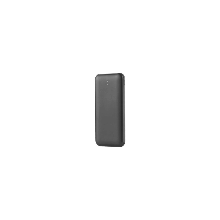 Powerbank super-slim, 10000mAh, 2x USB, USB-C, Negru