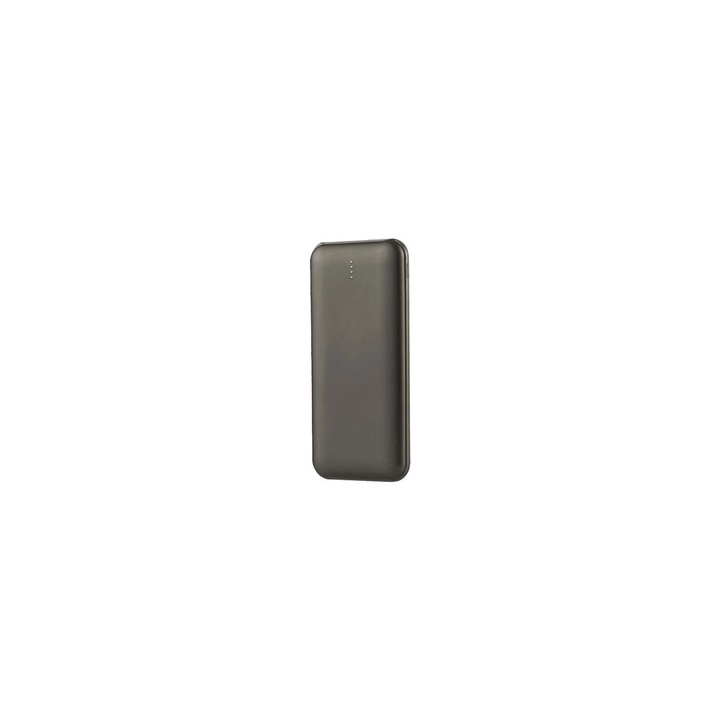 Powerbank super-slim, 10000mAh, 2x USB, USB-C, Gri antracit