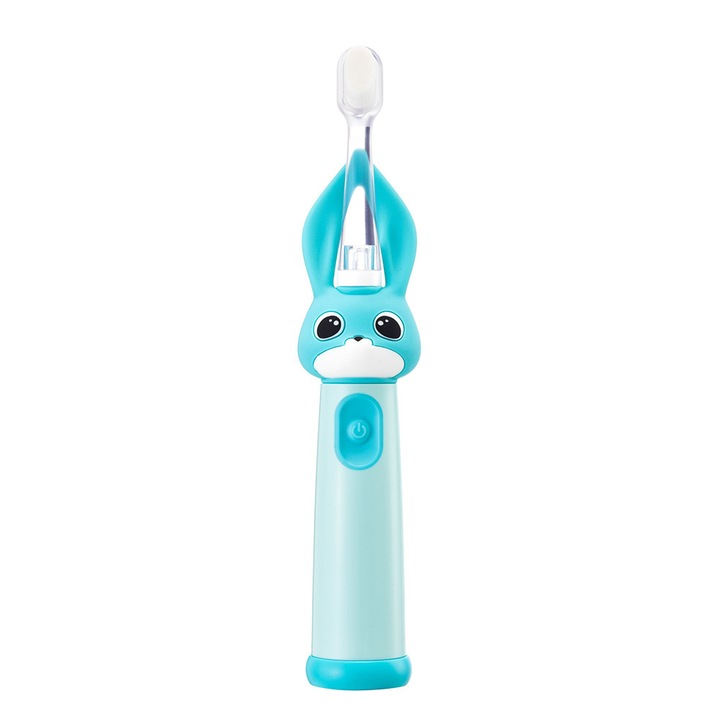 Vitammy Bunny Light Blue elektromos fogkefe, 0-3 éves gyerekeknek, LED fény- és hangeffektussal, 24.000 mozdulat/perc, 2 fogmosási mód