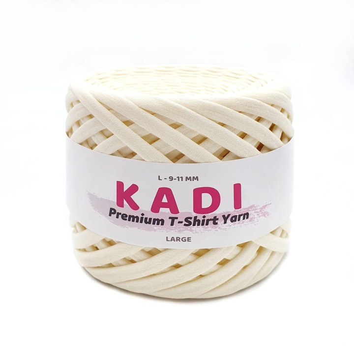 Textil szalag horgoláshoz, KaDi Premium Large, 9-11 mm, 110 m, Vanília színű