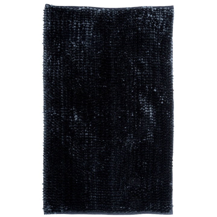 Covor De Baie, e-floor, Chenille Velvet, 60x90 cm, Negru, Antiderapant, Moale, Potrivit Pentru Incalzirea Prin Pardoseala, Oeko-Tex, Durabil, Finisaj De Calitate, Se Va Potrivi Tuturorse Potriveste Oricarui Stil Design Modern, 100% Poliester