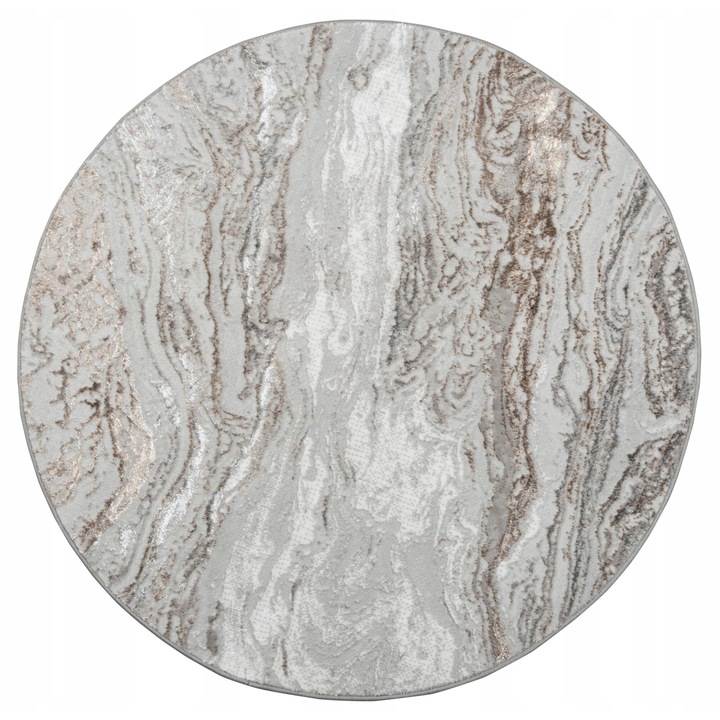 Covor, e-floor, Creation, 120 x 120 cm, Gri, Rotund, Modern Design, Camera de zi, Antiderapant, Compatibil Cu Incalzirea Prin Pardoseala, Durabil, Finisaj De Calitate, Se Va Potrivi Tuturor, Poliester